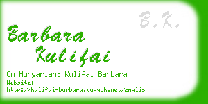 barbara kulifai business card